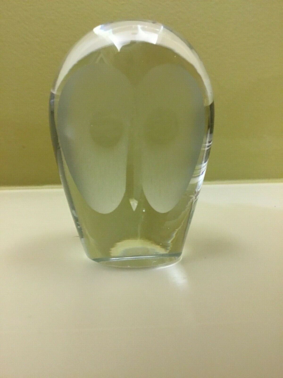 Vintage Whitefriars Glass Owl Paperweight Design Geoffrey Baxter Lead Crystal